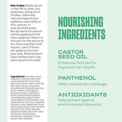 Babe Original Eyebrow Serum ingredients include castor oil, panthenol, biotin, and amino acids.