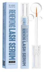BABE ORIGINAL Renewing Lash Serum bottle close-up, showing a gentle peptide-based formula for sensitive eyes.