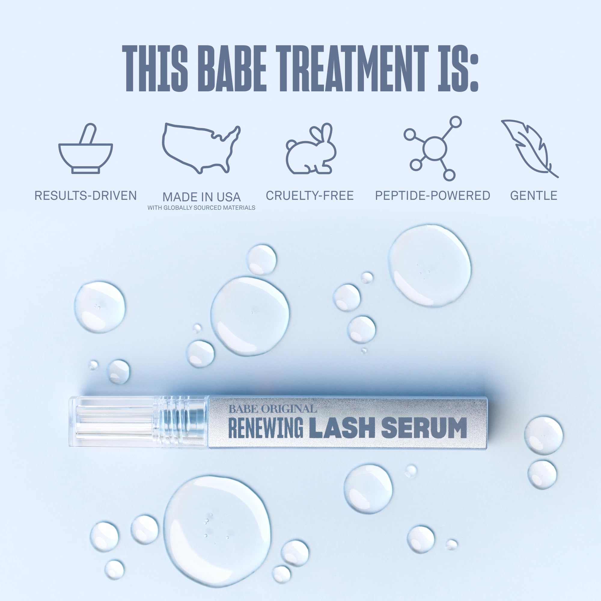 BABE ORIGINAL Renewing Lash Serum lifestyle scene suggesting daily use for busy mornings.