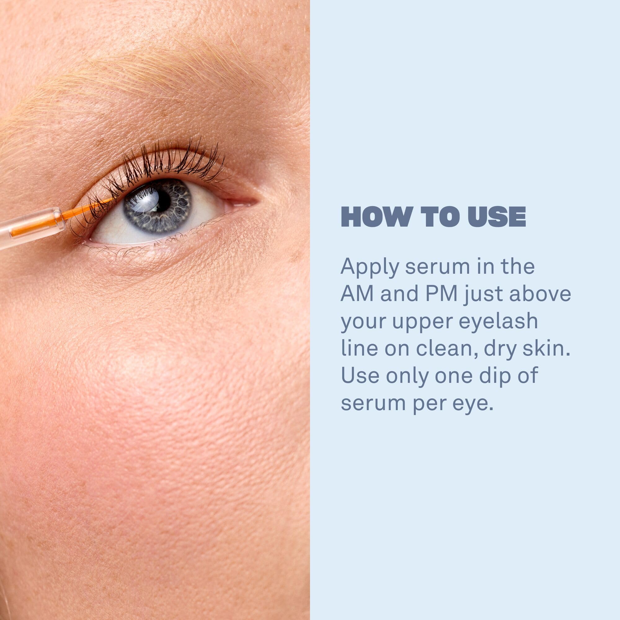 BABE ORIGINAL Renewing Lash Serum Pro-6 Peptide Complex graphic explaining six peptides.