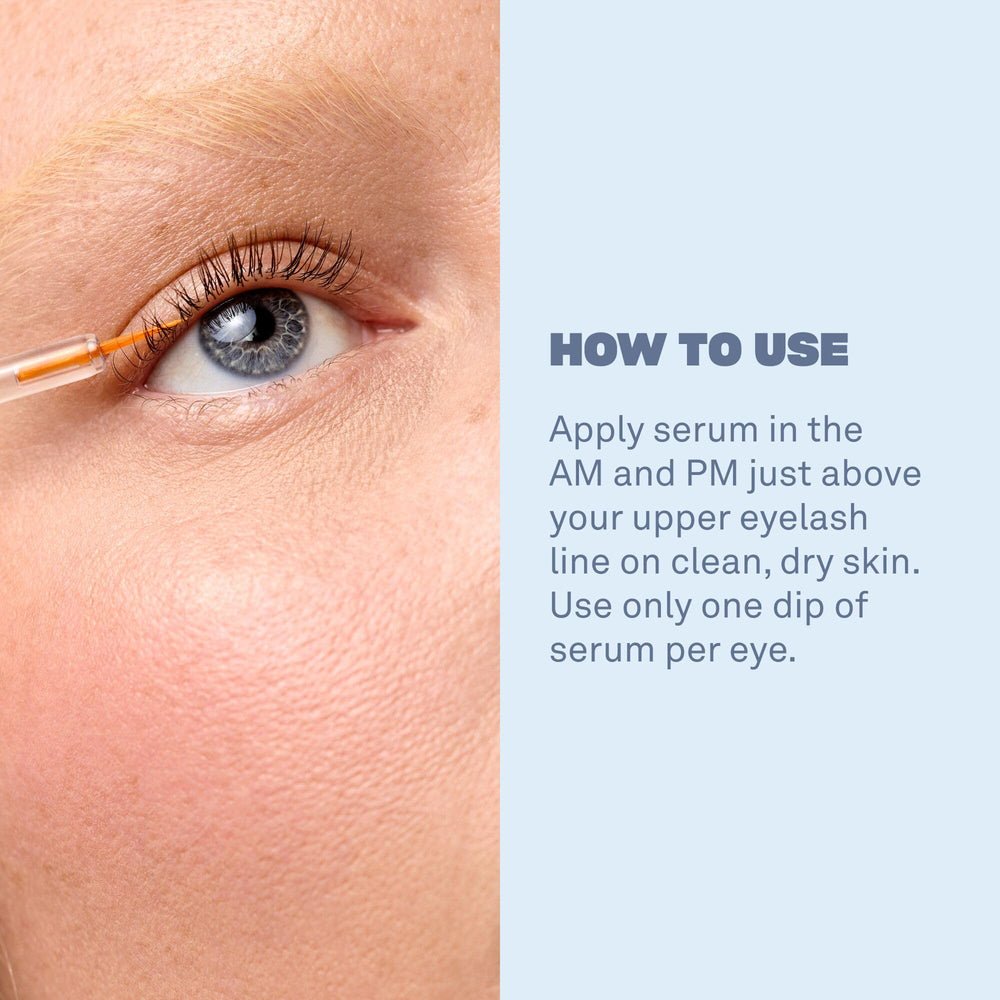 BABE ORIGINAL Renewing Lash Serum Pro-6 Peptide Complex graphic explaining six peptides.