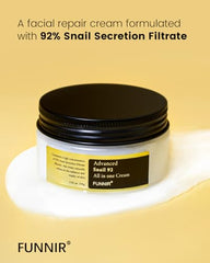 Packaging of BabyFaceDiary FUNNIR snail mucin moisturizer highlighting eco-friendly sourcing