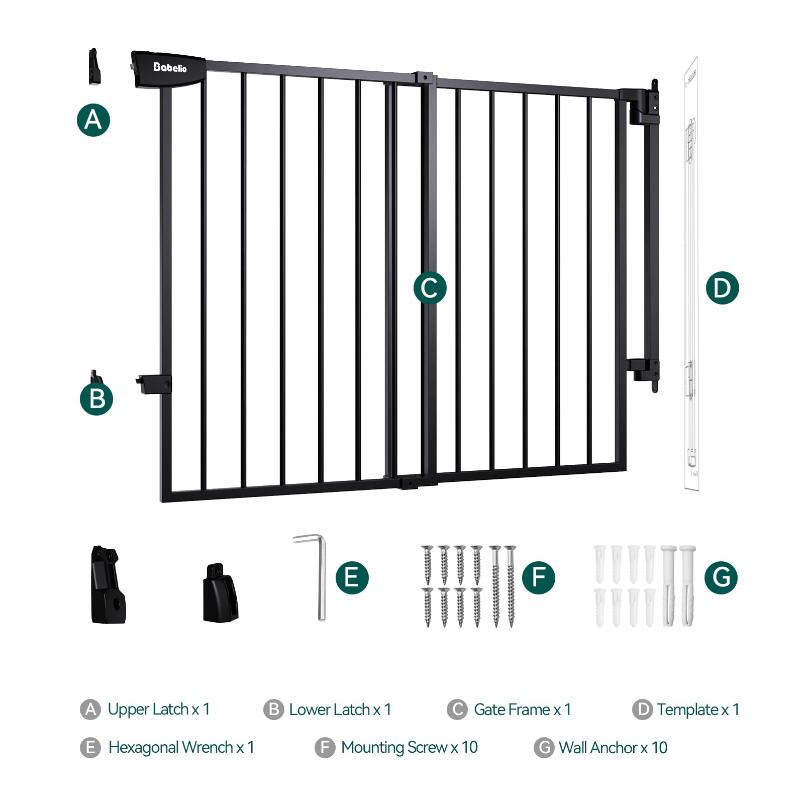 Babelio easy installation hardware gate ready for home setup.