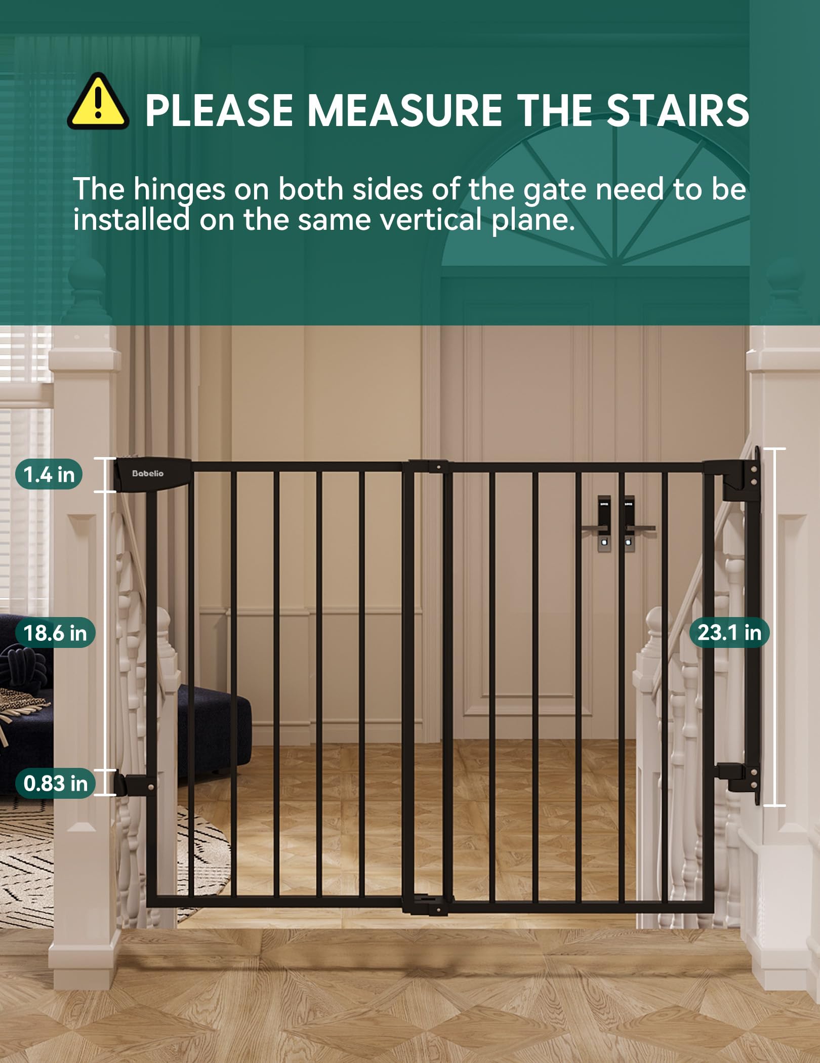 Babelio large walk-through door enables easy passage.