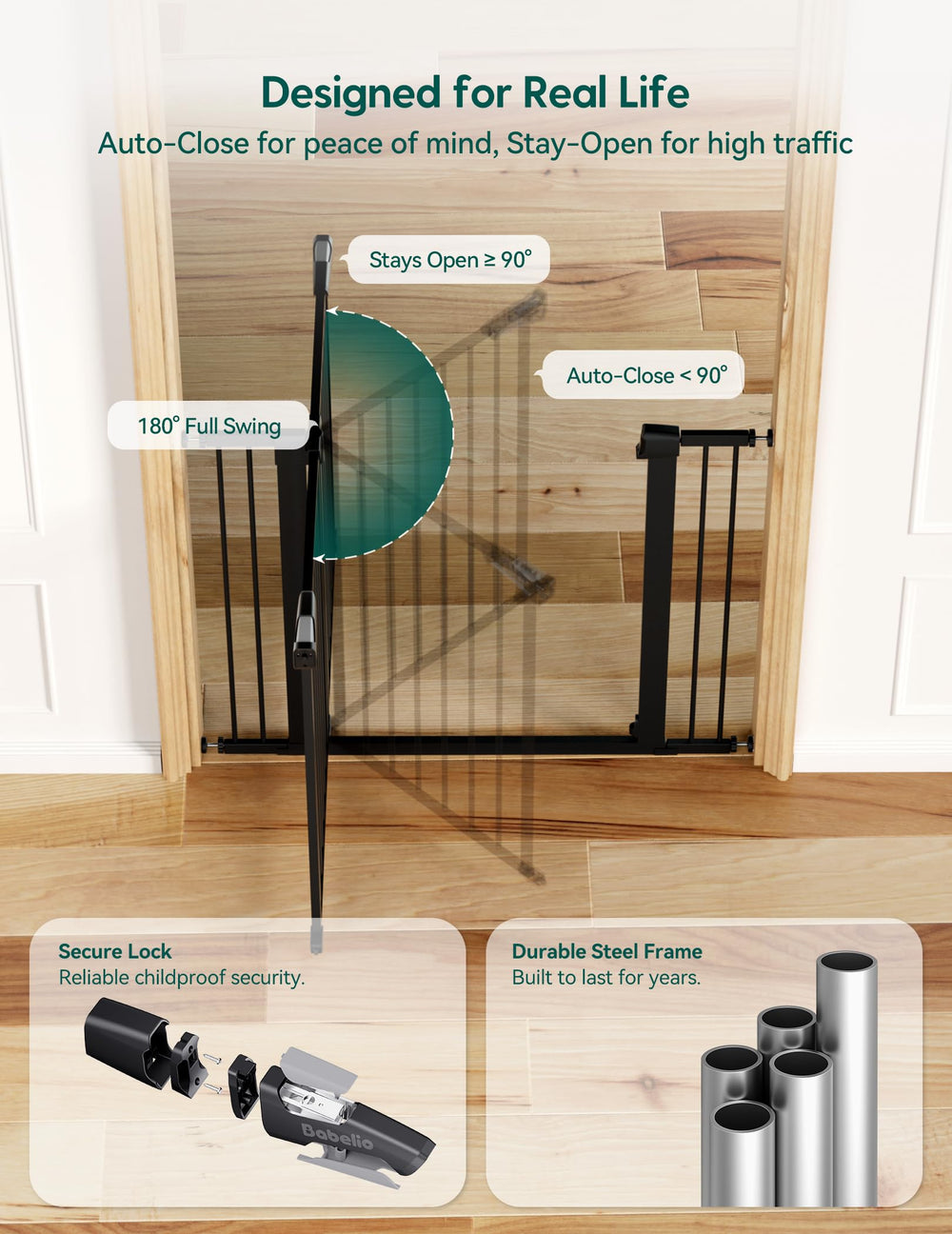 Babelio PressGuard P7 extension 11in enlarges the gate width