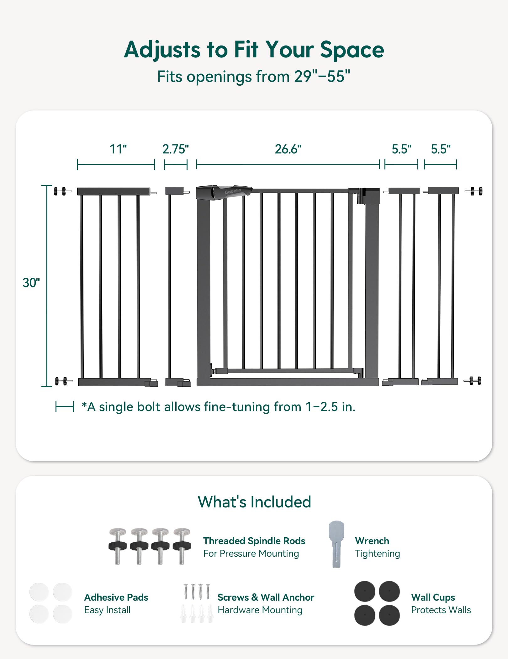 Babelio PressGuard P7 extension 5.5in included for fit adjustments