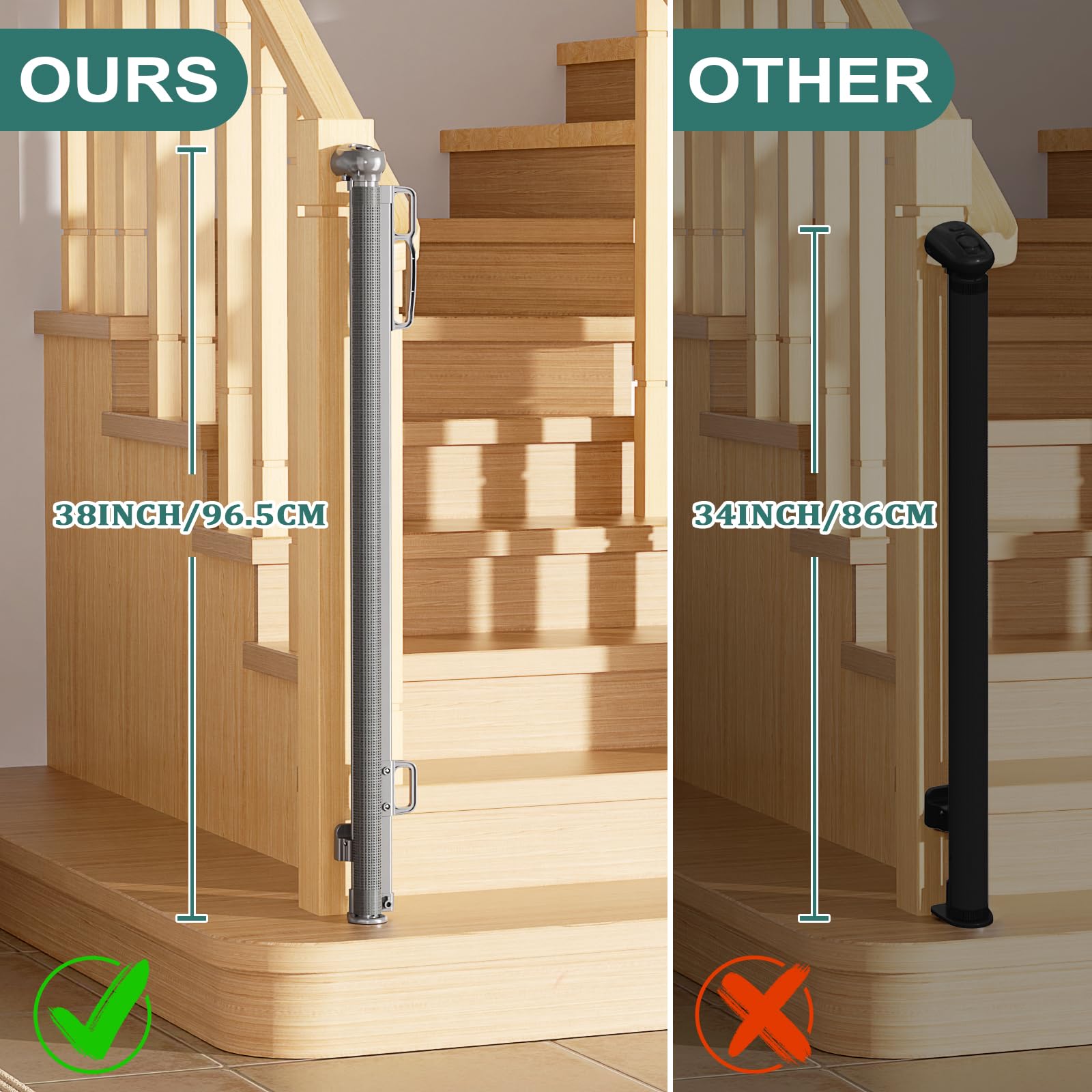 Babepai indoor outdoor gate for decks and porches versatility