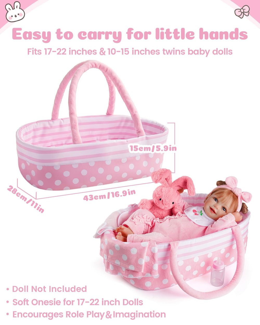 Babeside doll bib for tidy feeding pretend play