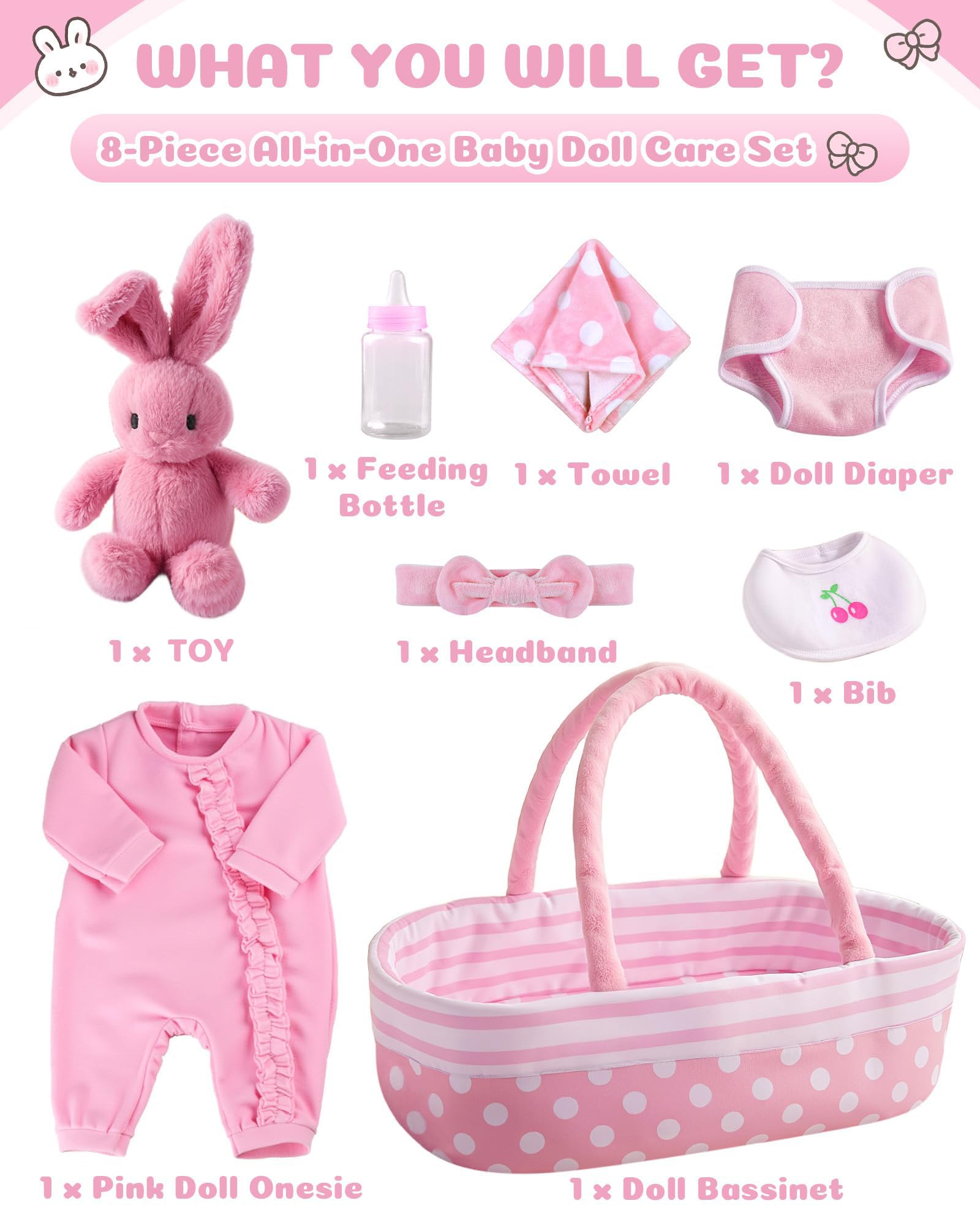 Babeside doll bodysuit in soft fabric for 17-22 inch dolls