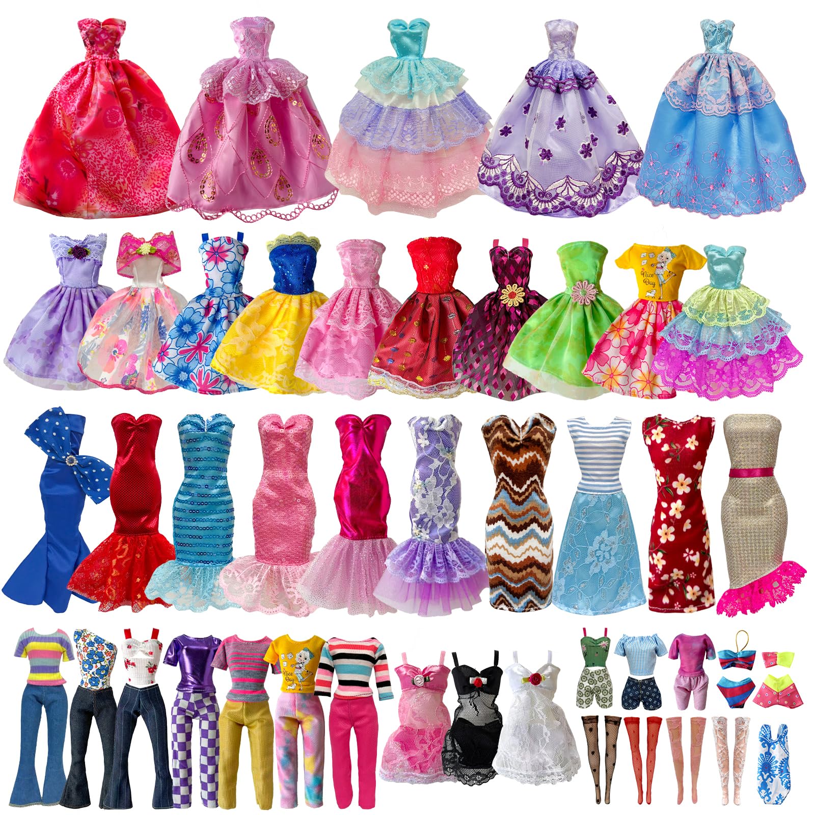 Babeilei 19-piece doll clothes ensemble for 11.5-inch dolls, ideal for imaginative dress-up