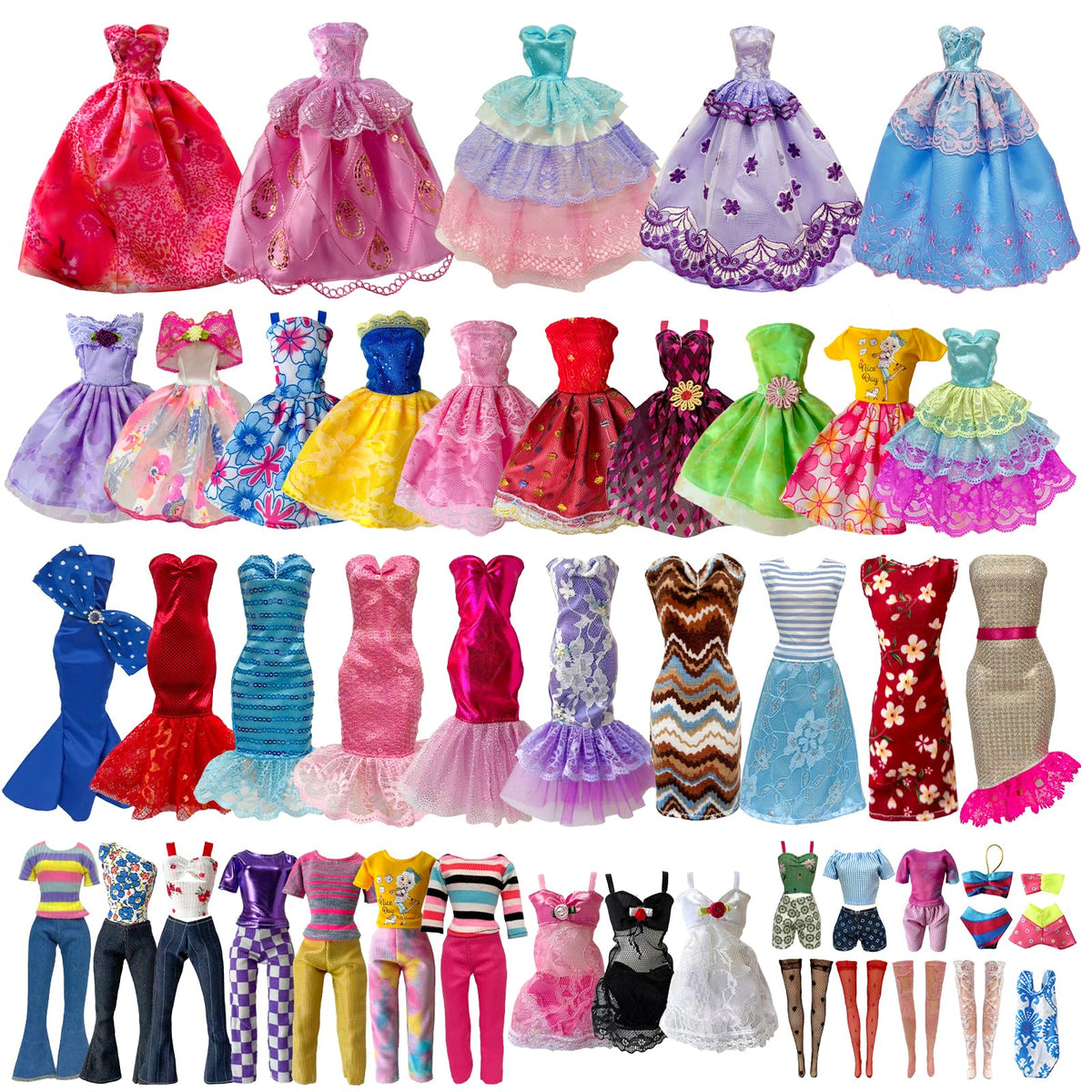 Babeilei 19-piece doll clothes ensemble for 11.5-inch dolls, ideal for imaginative dress-up