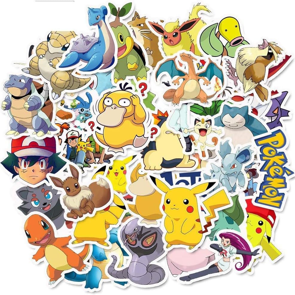 Babigo cute cartoon sticker pack for decorating laptops and bottles.