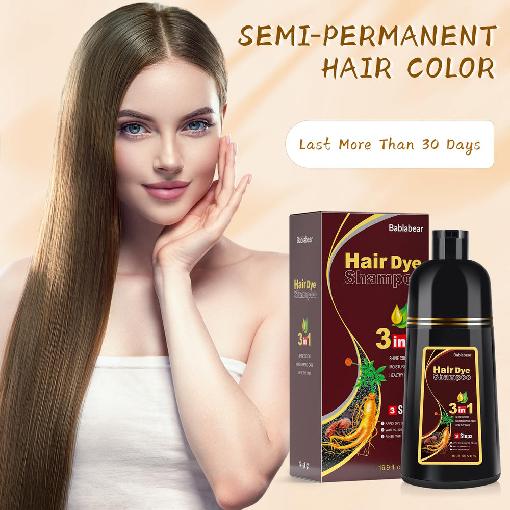 Bablabear color depositing shampoo with argan oil and turmeric for smoother hair