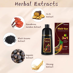 Bablabear color shampoo application on dry hair for fast, even gray coverage.