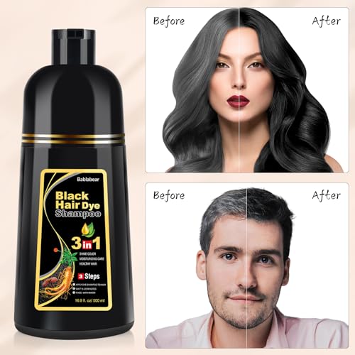 Bablabear gray hair before-after shows natural tone and coverage on roots