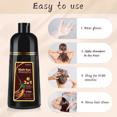 Bablabear gray-to-dark brown transition showing natural-looking shade after treatment.