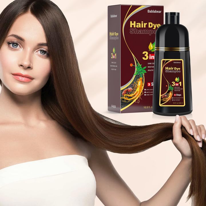 Bablabear hair color shampoo reduces frizz and nourishes during dyeing.