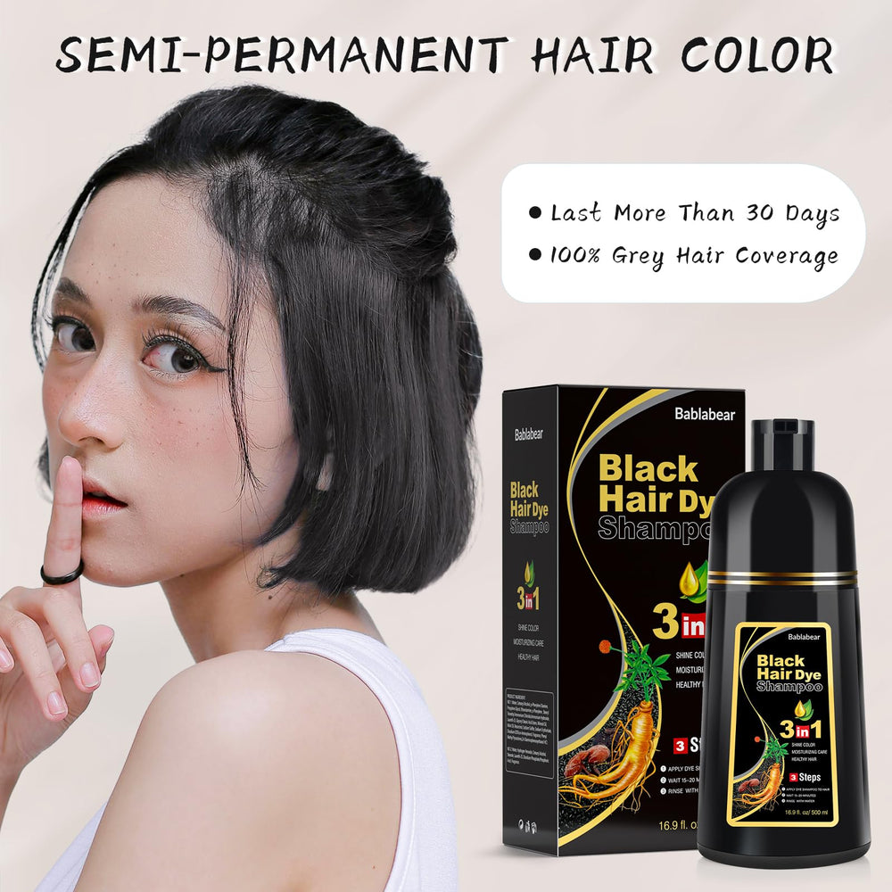 Bablabear hair-color-shampoo closeup highlights shine and frizz-control results
