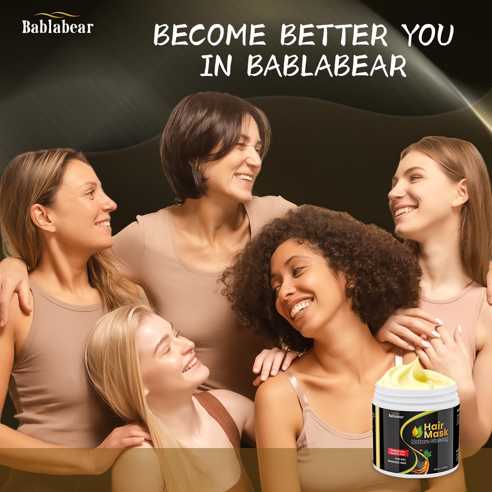 Bablabear Hair Mask applied to wet hair before rinse
