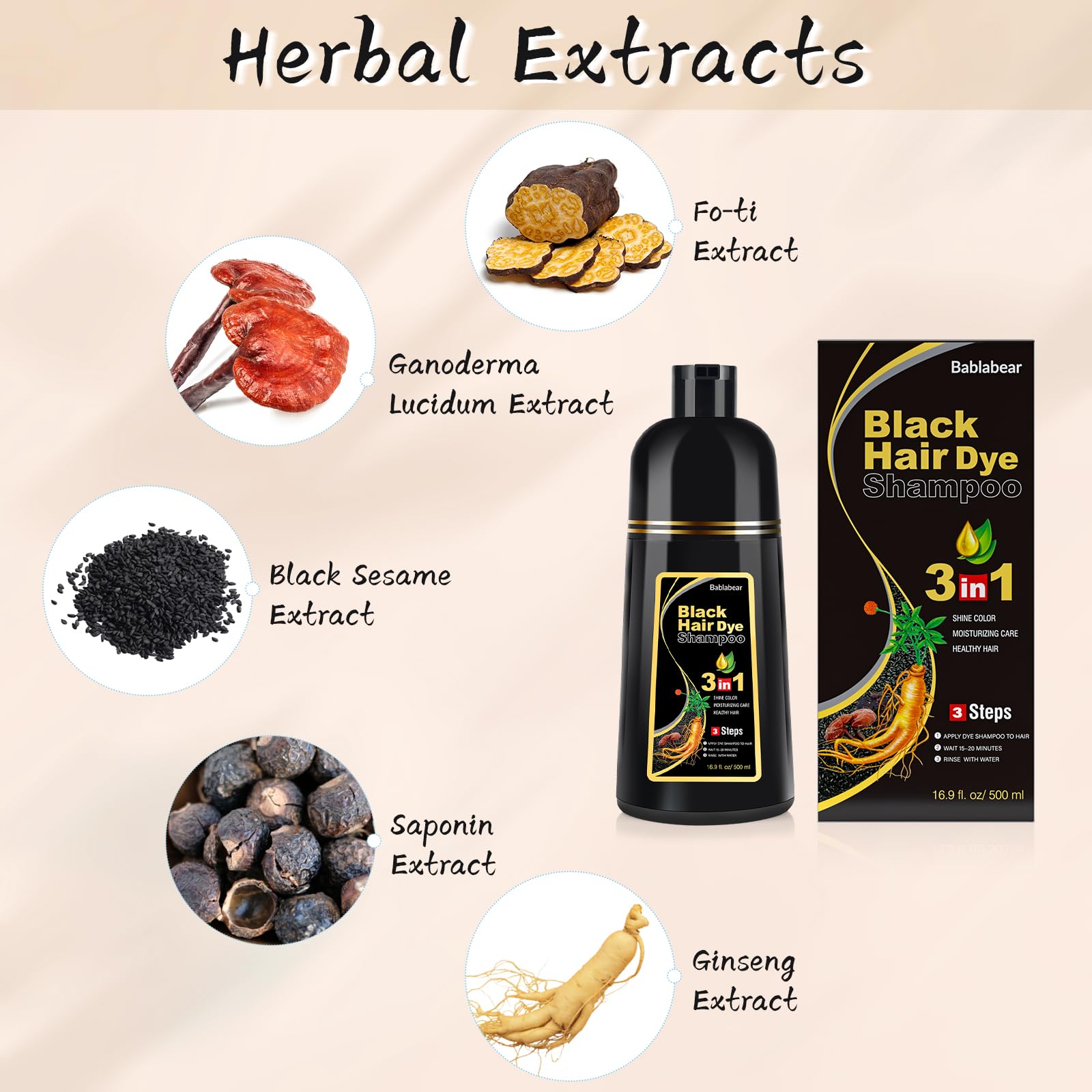 Bablabear herbal-ingredients argan-olive-turmeric for smoother hair and reduced frizz