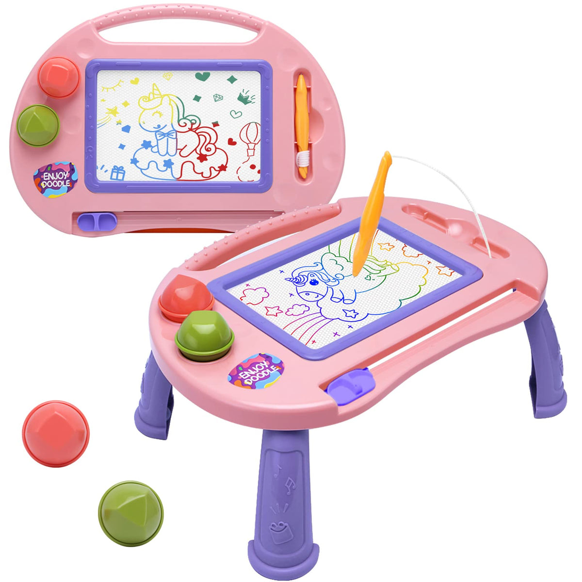 BABLOCVID magnetic doodle board with color zones for color learning.