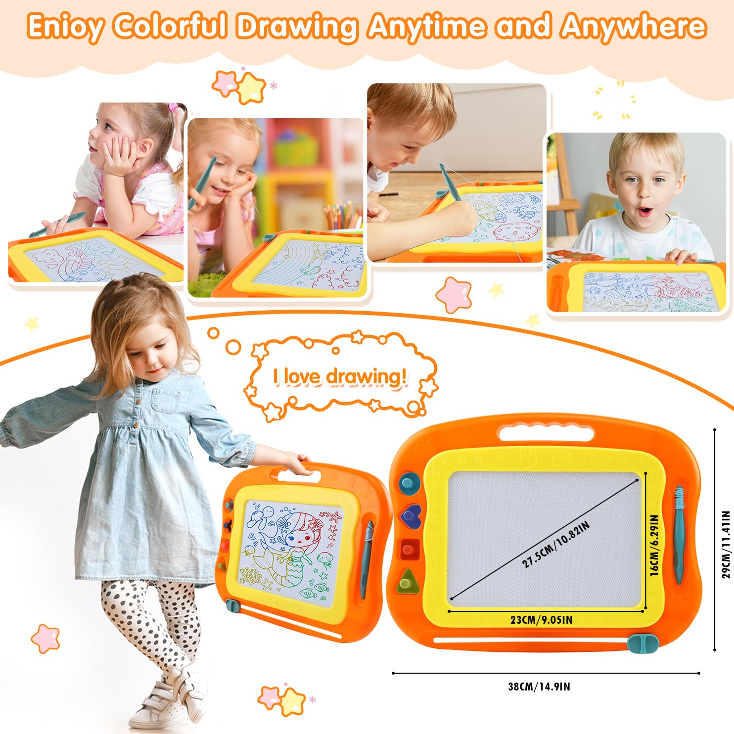 BABLOCVID stamps circle star triangle to encourage shape recognition