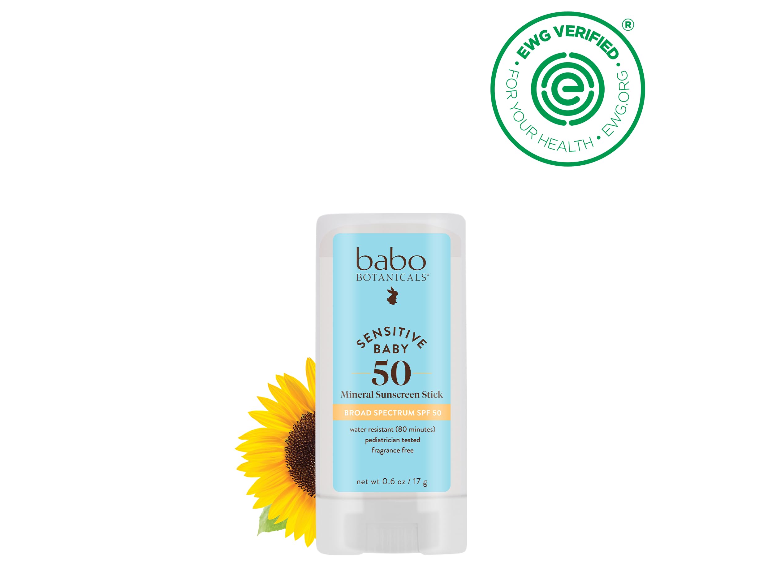 Babo Botanicals SPF 50 mineral solution protects the face and ears during outdoor play.