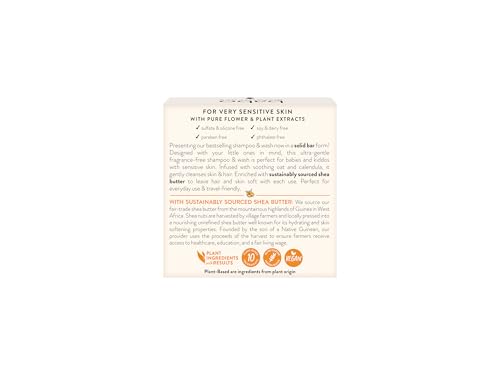 Babo Botanicals fragrance-free bar for hair and body demonstrates gentle cleansing for delicate skin.