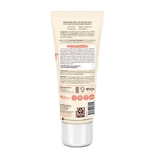 Creamy texture close-up of Babo Botanicals with oat and calendula for sensitive skin.