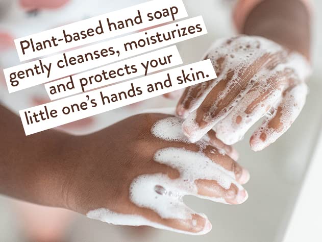 Babo Botanicals sensitive hand soap foam action as it dispenses easy lather.