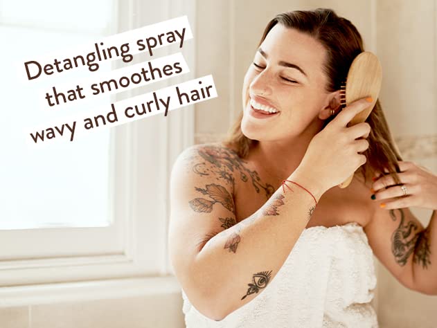 Babo Botanicals bottle used on hair ends for smoother appearance.