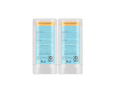 Babo Botanicals sunscreen stick demonstrates easy, mess-free glide-on application for busy families.
