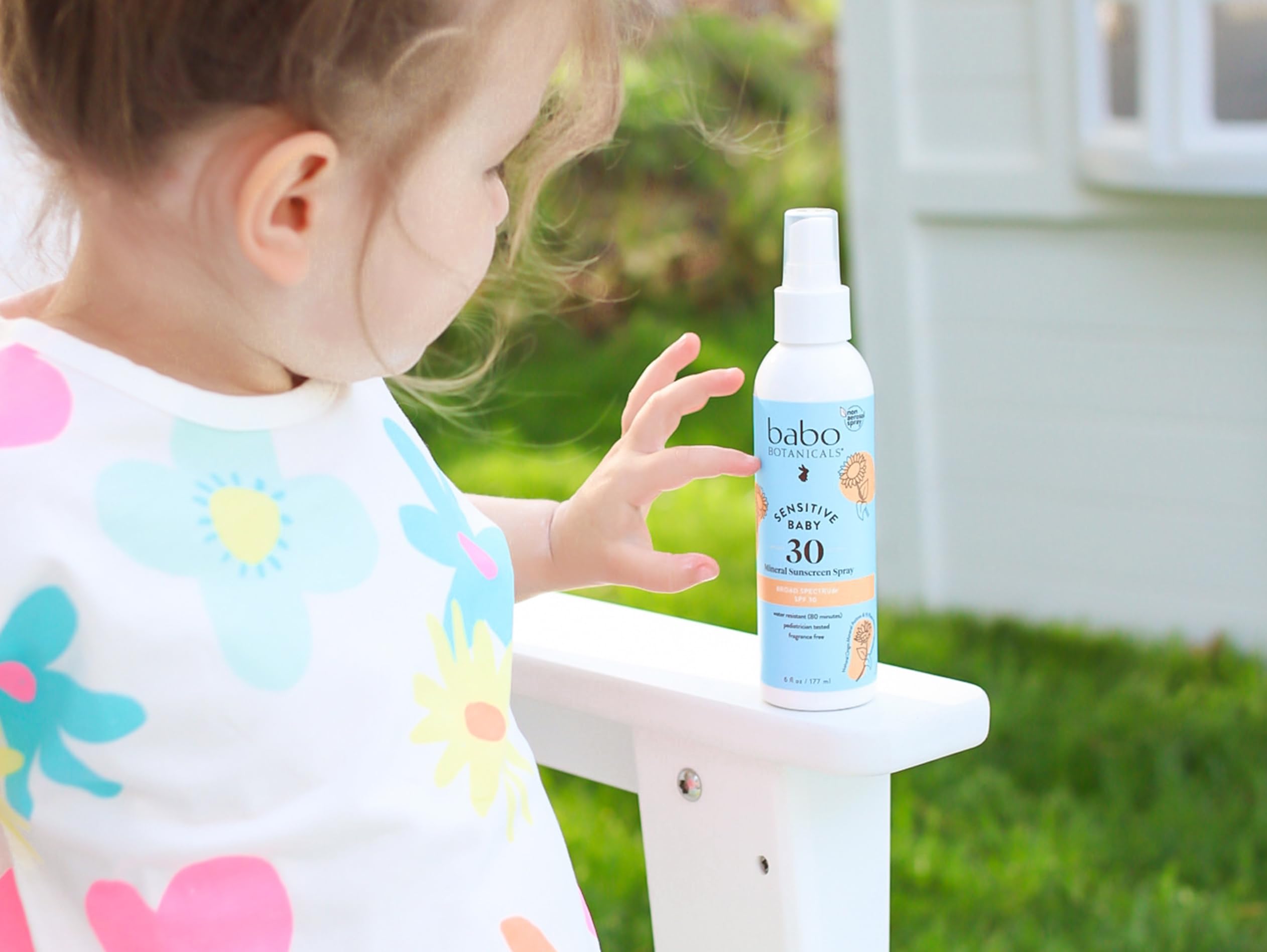 SPF30 water resistance badge on Babo Botanicals sunscreen