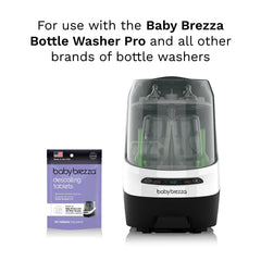 Close-up of a tablet being dispensed for safe descaling with Baby Brezza