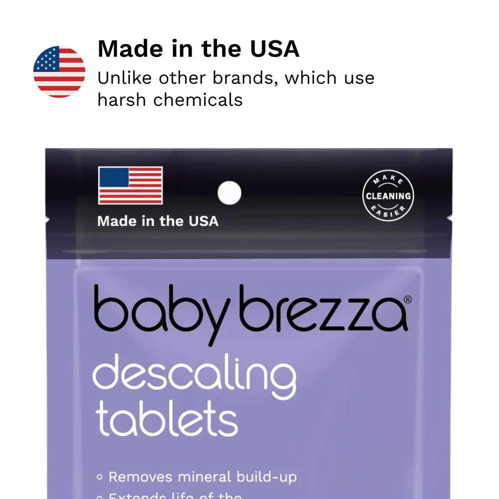 Sealed box of Baby Brezza tablets ensures convenient routine maintenance