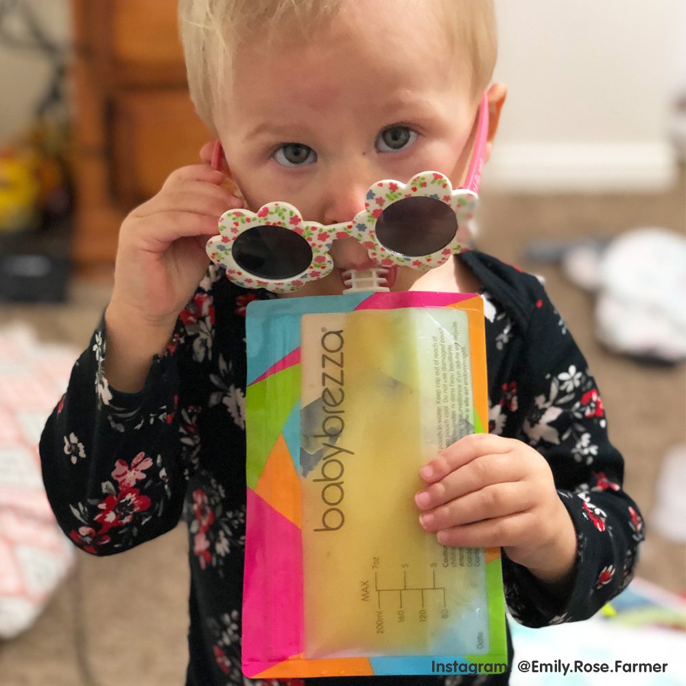 Baby Brezza pouch filling funnel in use for effortless filling