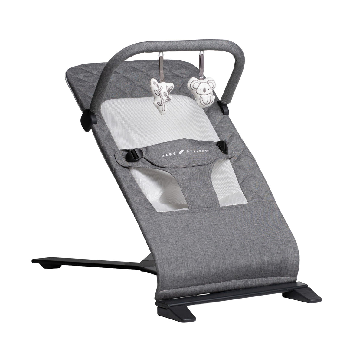 Baby Delight Alpine Deluxe Bouncer in use with comfy support for playtime