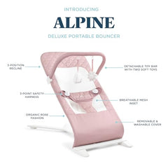 Three reclining positions on the Baby Delight Alpine Deluxe Bouncer