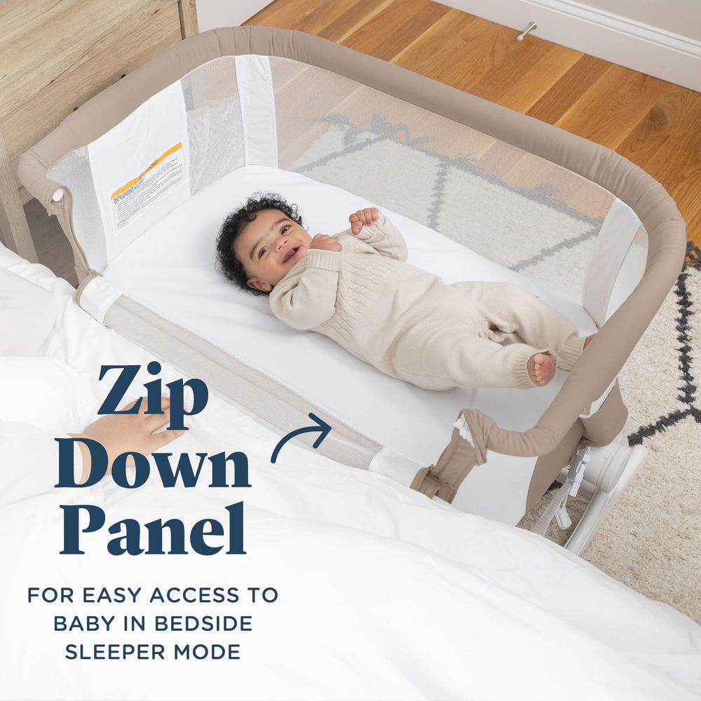 Eight-height adjustment knob on Baby Delight Dreamer Bassinet