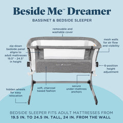 Dreamer Bassinet bedside sleeper attached for close sleep.