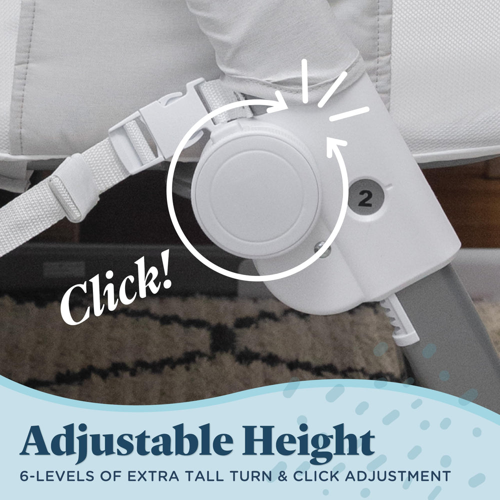 Baby Delight Beside Me Dreamer Bassinet can be used as a bedside sleeper for close proximity.