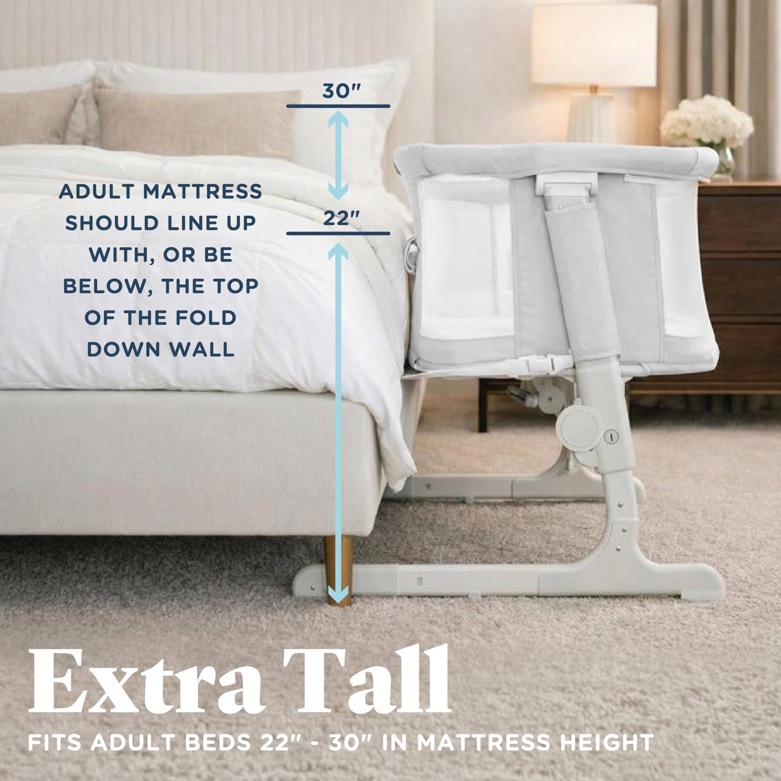 Baby Delight Beside Me Dreamer Bassinet is lightweight and portable for room-to-room use.