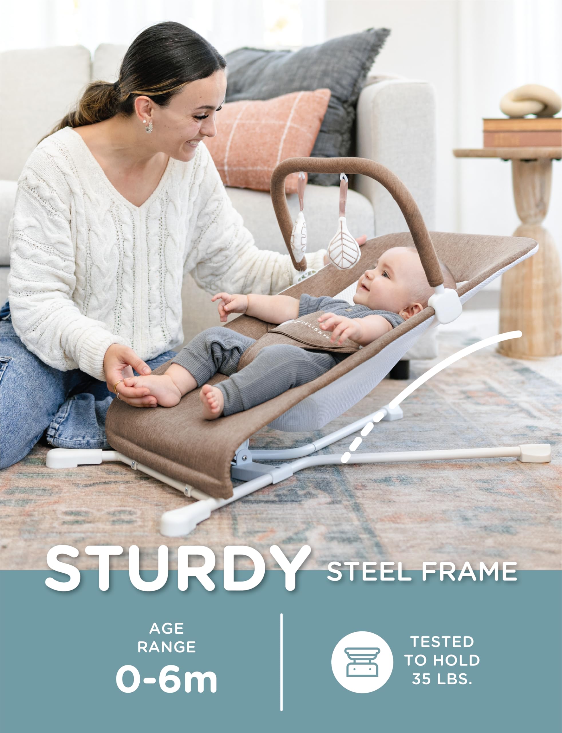 Easy-clean polyester fabric on the Highland Bouncer