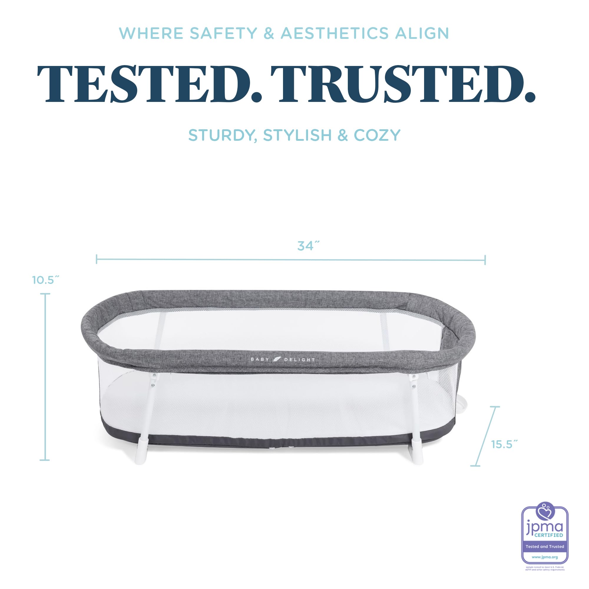 Baby Delight Snuggle Nest Bassinet removable washable cover for easy cleaning