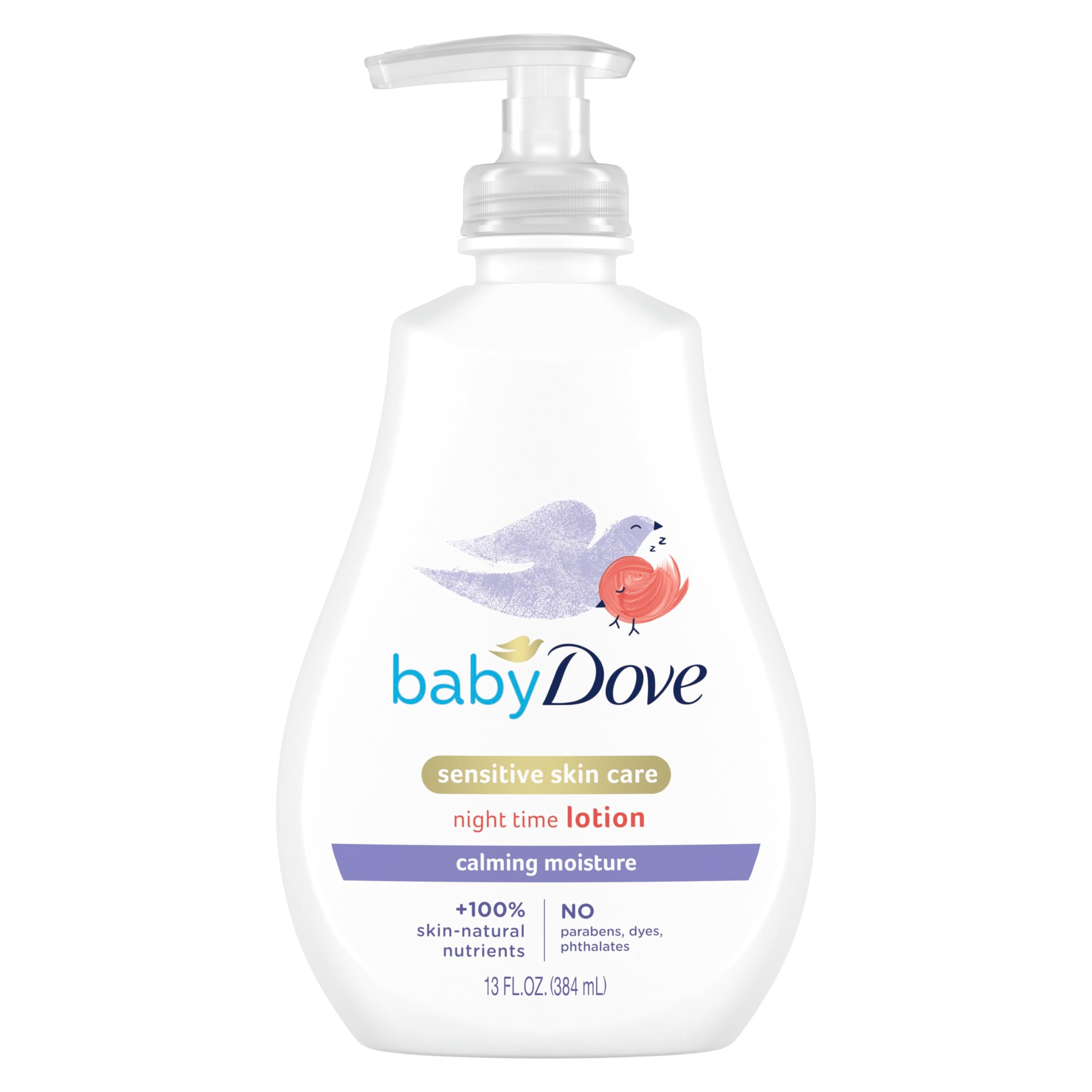 Baby Dove Calming Moisture Lotion 13 oz bottle for overnight hydration