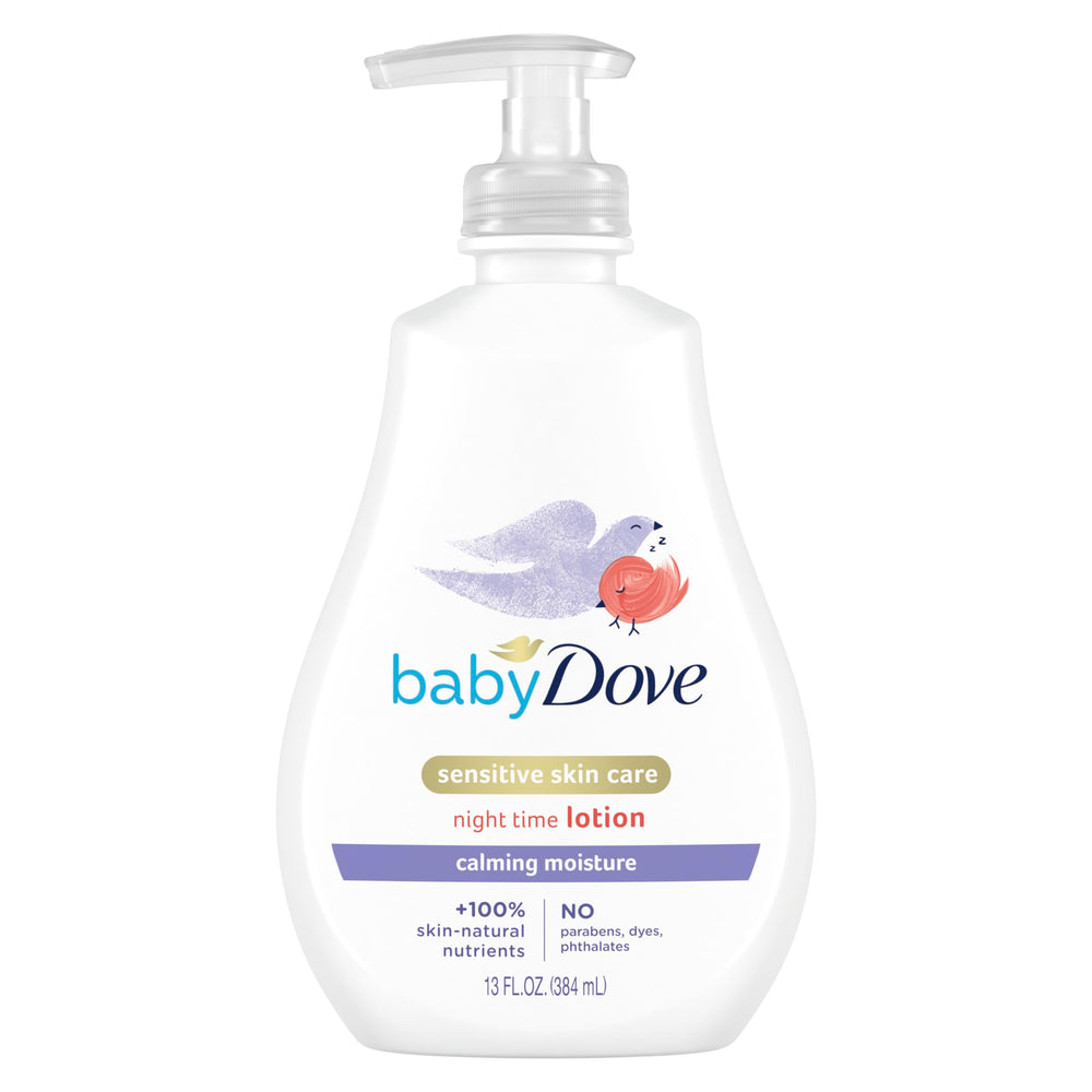 Baby Dove Calming Moisture Lotion 13 oz bottle for overnight hydration