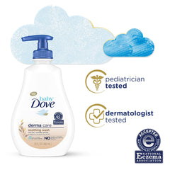 Newborn-friendly use scene with Baby Dove Derma Care Soothing Wash.