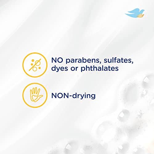 Baby Dove Melanin-rich Skin Nourishment tear-free bath-time scene illustrates comfortable cleansing routine.