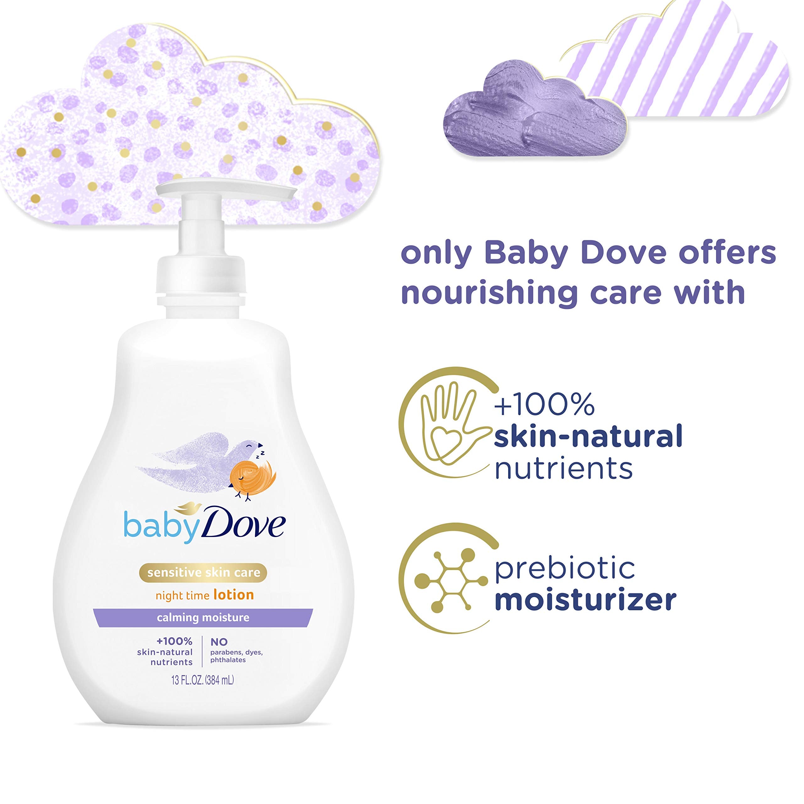 Baby Dove formula free from dyes and parabens for gentle baby care