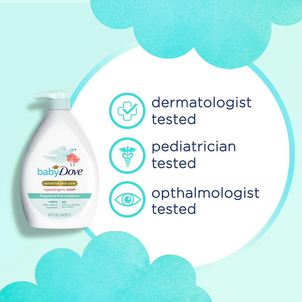 Baby Dove safety-tested formula with pediatrician guidance for trust.